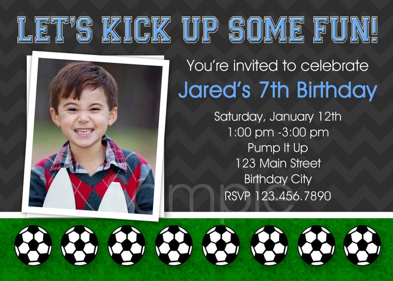 Soccer Birthday Invitation Soccer Birthday Party Invitation Printable image 2