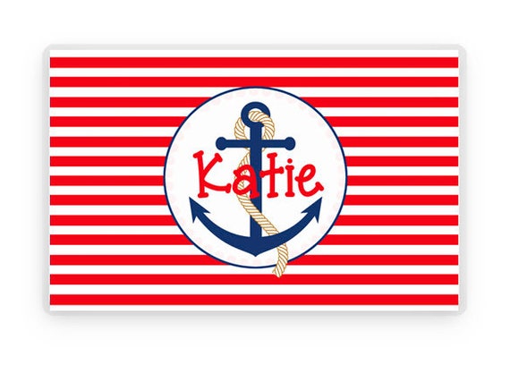 Nautical Anchor Placemat, Kids Placemat, Beach Anchor Placemat, Kids Placemat, Laminated Placemat, Personalized Gift, Kids Gift, Beach Gift Il_570xn