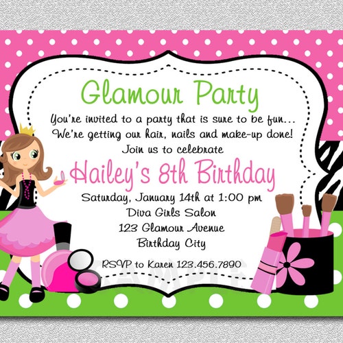 Girls Spa Party Invitation Printable - Etsy