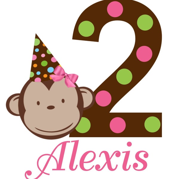 Personalized Mod Monkey Birthday Tshirt or Onesie by The Trendy Butterfly