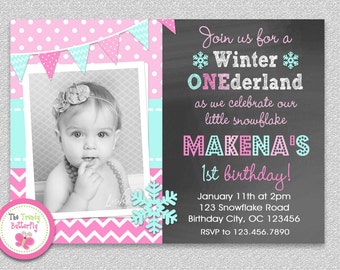 Wonderland Birthday Invitation, Wonderland Birthday Invitation, Wonderland 1st Birthday, Pink Wonderland Party, Girls Birthday Invitation
