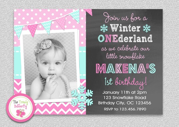 Wonderland Birthday Invitation, Wonderland Birthday Invitation, Wonderland 1st Birthday, Pink Wonderland Party, Girls Birthday Invitation Il_570xn