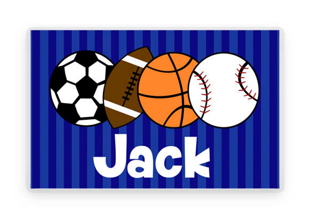Sports Personalized Placemat, Kids Personalized Placemat, Customized