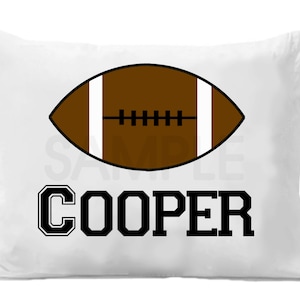 Football Pillow Case , Boys Sports Bedding , Personalized Football , Sports Pillowcase , Football