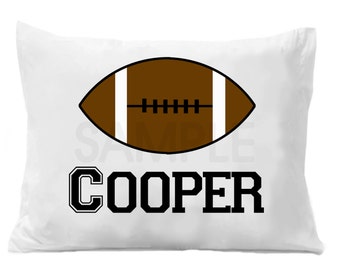 Football Pillow Case , Boys Sports Bedding , Personalized Football , Sports Pillowcase , Football