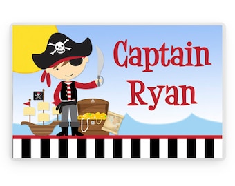 Pirate set de table, napperon personnalisé enfants, Childs set de table, set de table plastifié, cadeau personnalisé, cadeau enfant, cadeau pour enfants, laminé