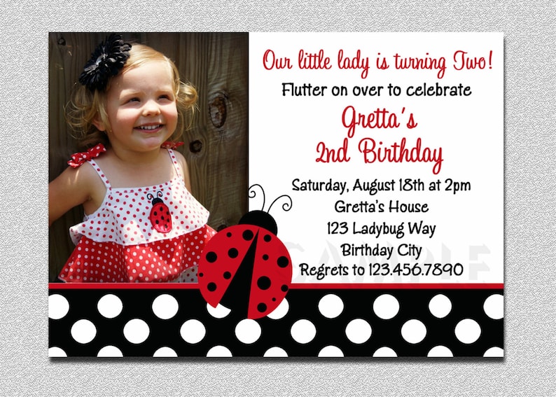 Ladybug Birthday 1st Birthday Invitation Ladybug Birthday Etsy