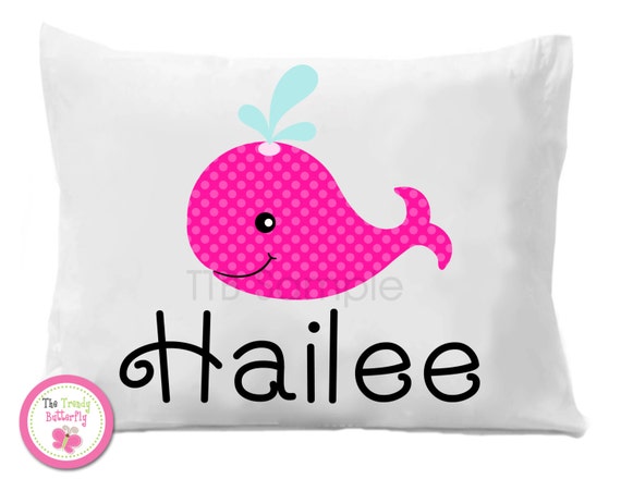 Pink Whale Personalized Pillow Case Il_570xn