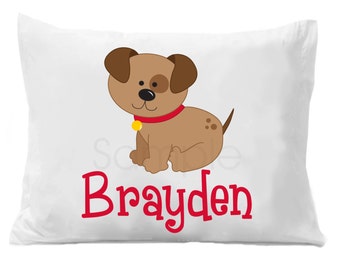 Puppy Dog Boys Personalized Pillow Case