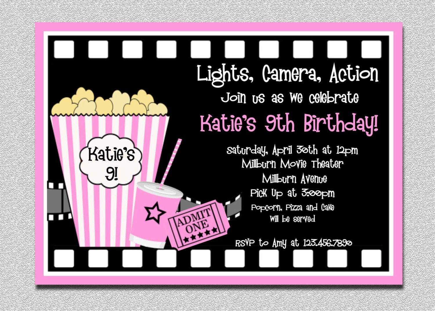 movie-birthday-invitations-pink-movie-night-birthday-party-invitation-girls-movie-birthday-invitation-movie-night-birthday-invitation-etsy