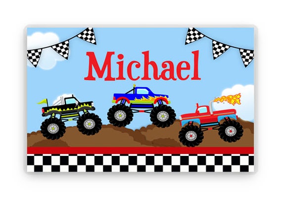 Personalized Truck Placemat, Kids Personalized Placemat, Customized Placemats for kids, Kids Placemat, Personalized Kids Gift Il_570xn