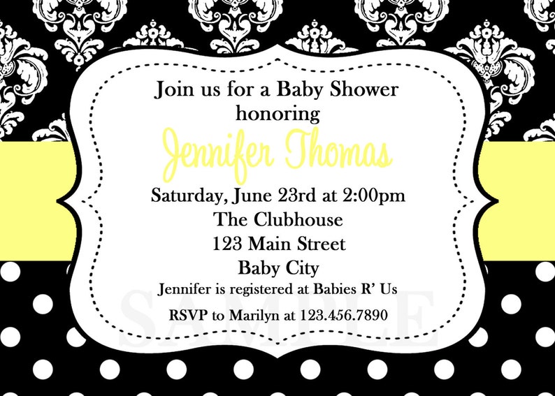 Damask Baby Shower Invitation Damask Baby Shower invitation image 5