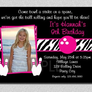 Bowling Birthday Invitation Bowling Birthday Party Invite Printable