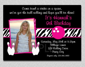 Bowling Birthday Invitation Bowling Birthday Party Invite Printable
