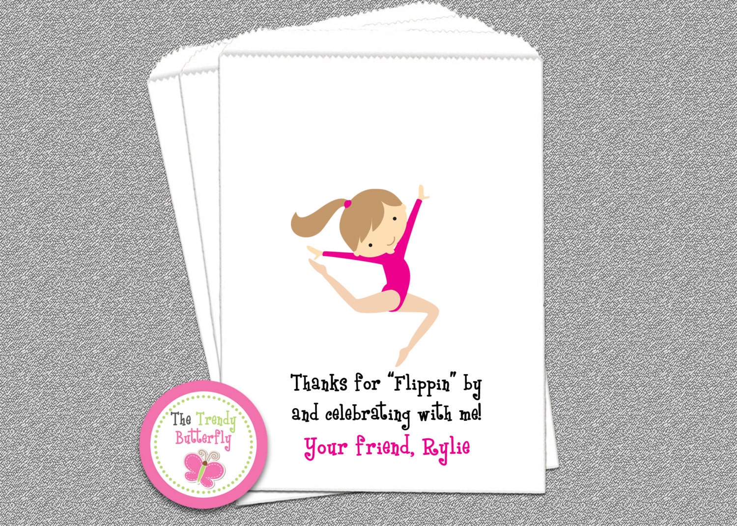 Gymnastics Party Favor Bag Gymnastics Candy Bags Goody Etsy