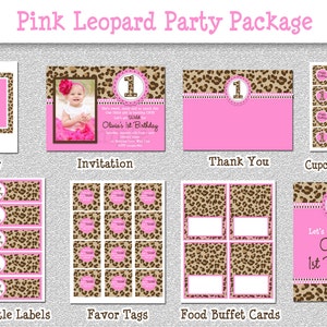 Leopard Birthday Invitation , 1st Birthday Party Invitation Printable image 3