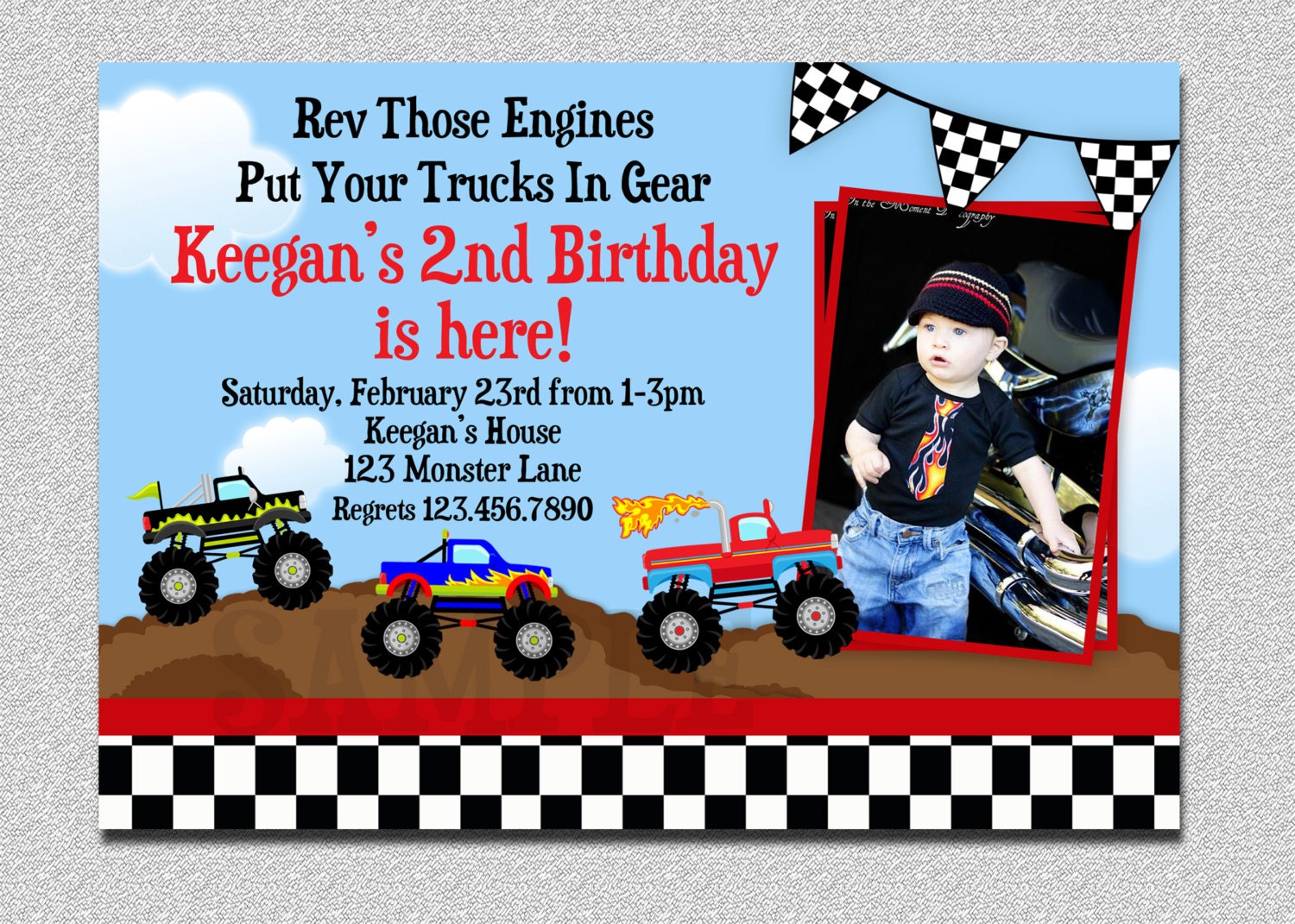 Truck Party Invitations 3