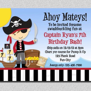 海賊の誕生日招待状、海賊パーティーの誕生日招待状、男の子の海賊パーティー、子供の誕生日招待状、男の子の誕生日招待状