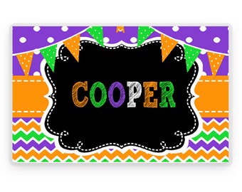 Personalized Halloween Placemat, Kids Table Decoration