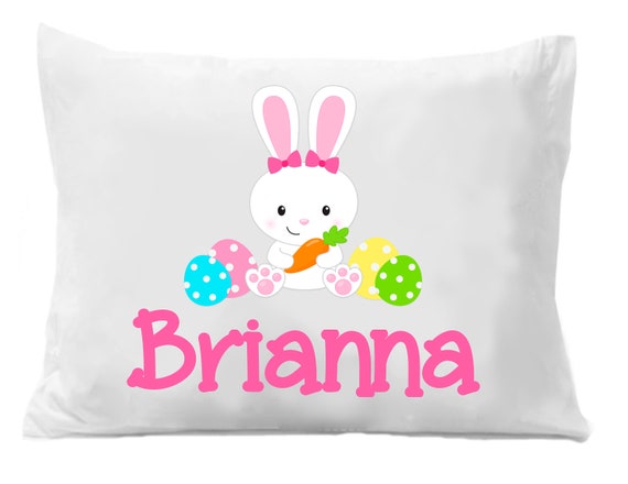 Easter Bunny, Easter Pillowcase , Personalized Pillow Case Boy or Girl, Gift for Easter Basket, Easter Egg Hunt, Easter GIft, Easter Egg Il_570xn