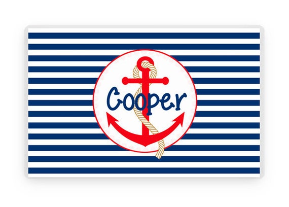 Beach Anchor Placemat, Kids Placemat, Nautical Anchor Placemat, Kids Placemat, Laminated Placemat, Personalized Gift, Kids Gift, Beach Gift Il_570xn