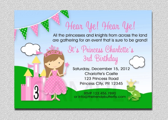 Princess Birthday Invitation Princess Birthday Party Invitation Printable Il_570xn