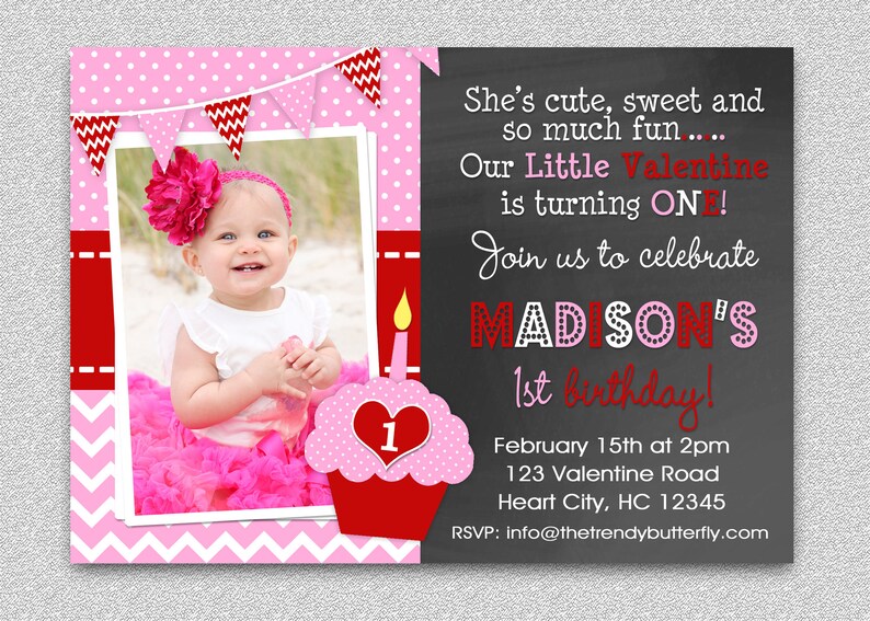 Valentines Day Birthday Invitation Valentines Birthday Etsy