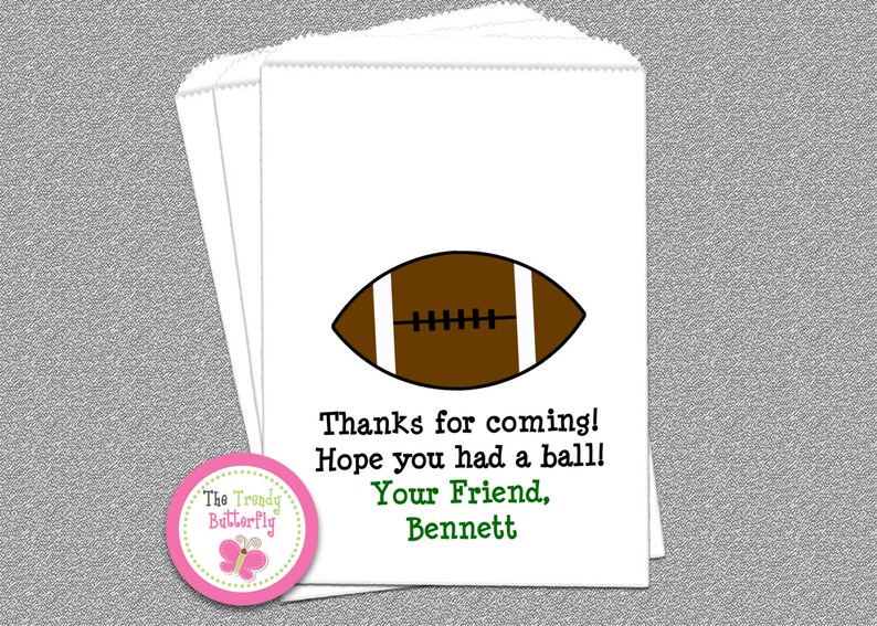 Football Party Favor Bag Football Candy Bags Goody Bags Etsy