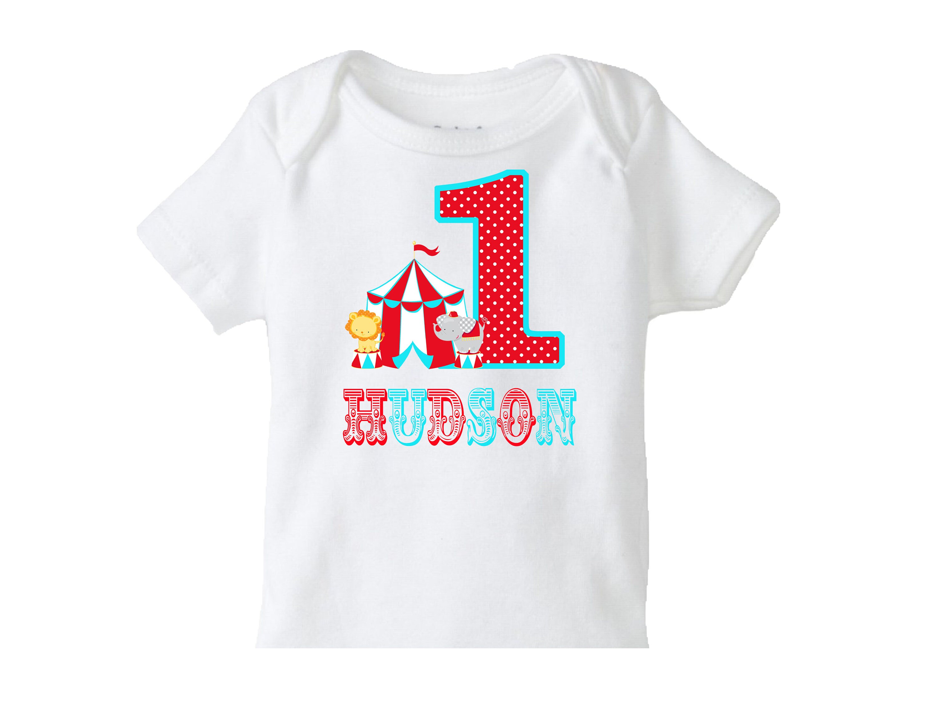 Circus Birthday Tshirt, 1st Birthday Circus Party , Girls or Boys 1st Birthday Circus personalized tshirt , Carnival Circus Birthday Party