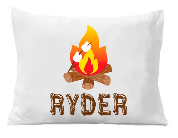 Camper Pillowcase - Personalized Camping Pillow case - Standard Personalized Pillowcase - Camp Fire - Smores Il_570xn