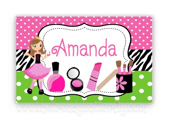 Spa Glamour Personalized Placemat Make Up Nail Polish Place Mat