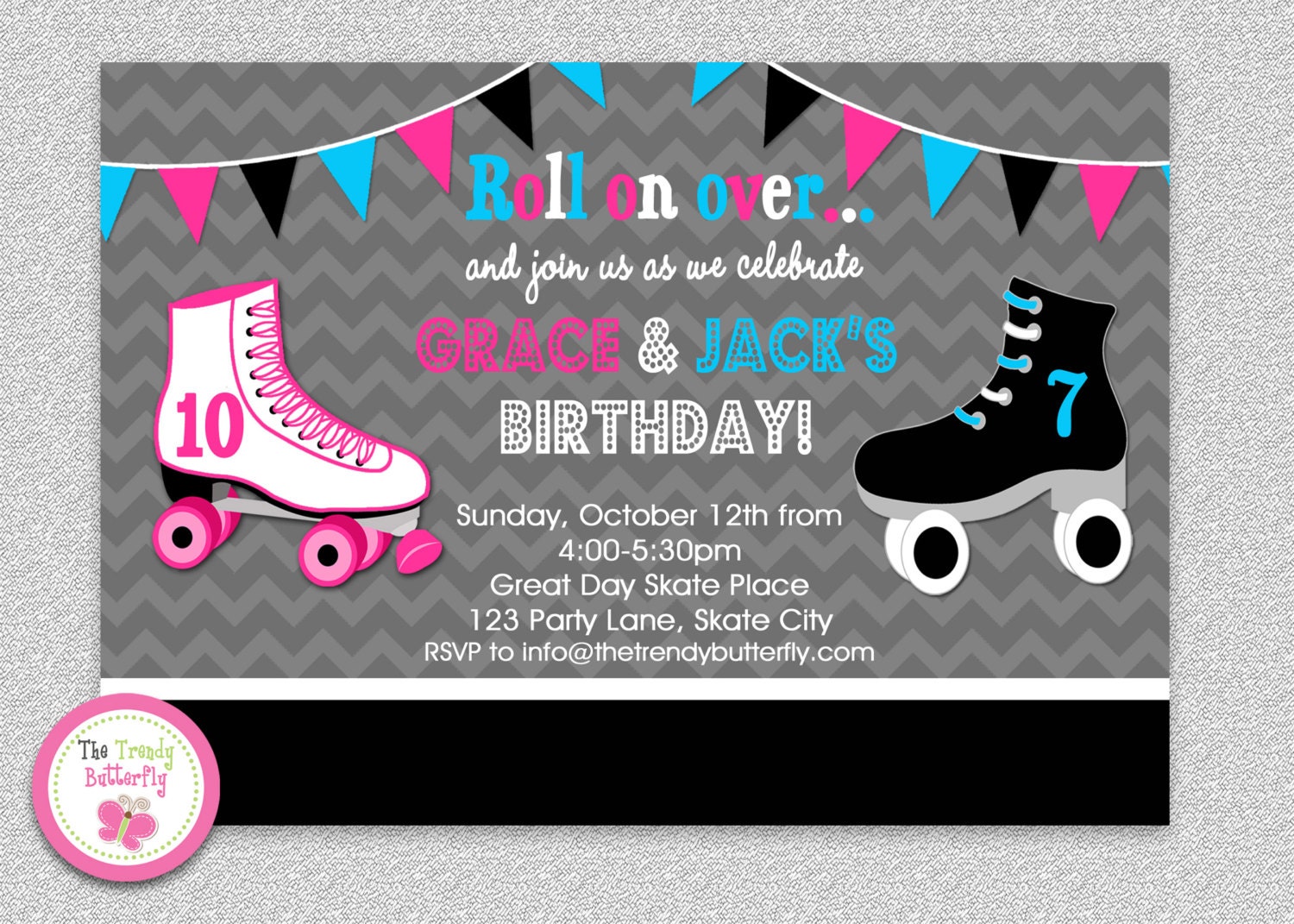 Free Printable Skateboard Birthday Party Invitations 4