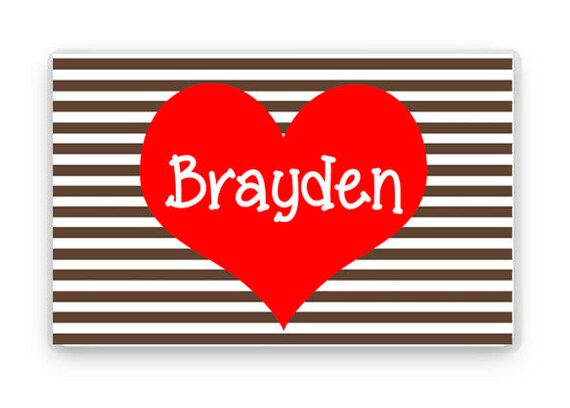 kids Valentine's Day Gift, Personalized Placemat, Kids Heart Placemat, Childrens Heart Placemat, Childs Stripes Placemat, Valentine's Day Il_570xn