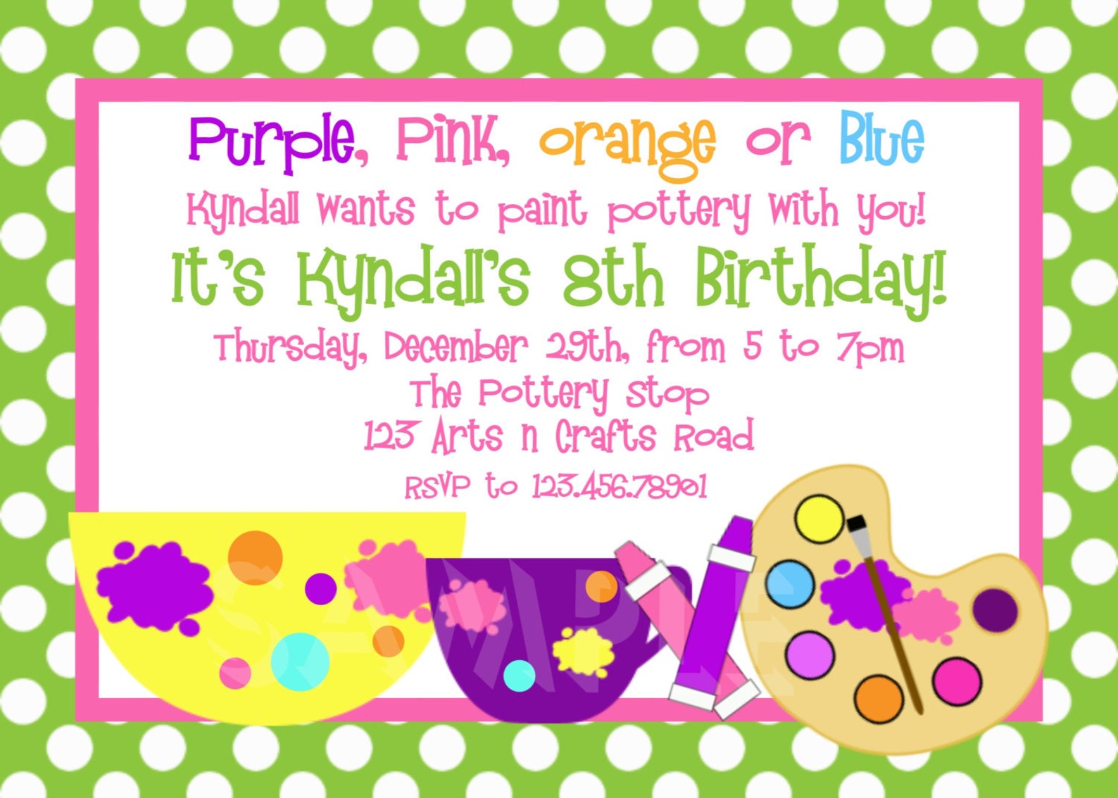 Arts and Crafts Birthday Party Invitation Art Birthday Etsy