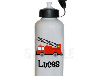 Fire Truck Water Bottle Firetruck Personalized Water Bottle