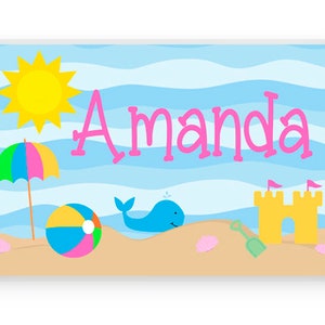 Mantel individual de playa infantil personalizado: Diversión de verano laminada