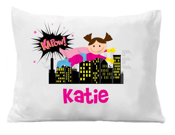Superhero Personalized Pillow Case Girls - THE ORIGINAL Il_570xn