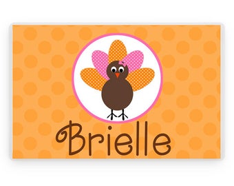 Personalized Thanksgiving Placemat, Laminated Placemat, Thanksgiving Table Decoration, Turkey  Decorations, Kids Table, Thanksgiving Gift