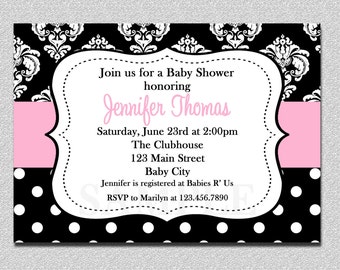 Damask Baby Shower Invitation Damask Baby Shower invitation