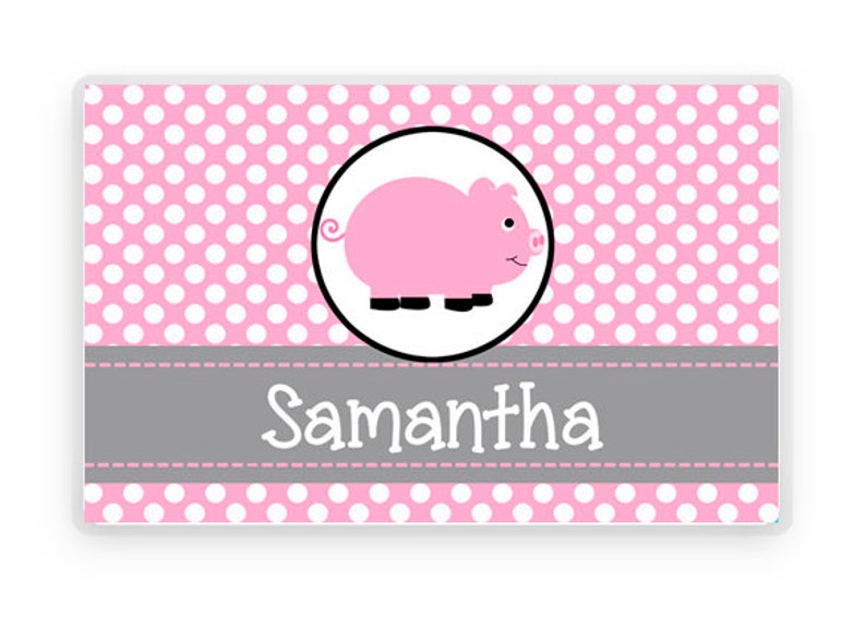 Childs Place mat Pink Pig Placemat Laminated Place mat Kids Place Mat Children/'s Gift Personalized Gift Personalized Placemat