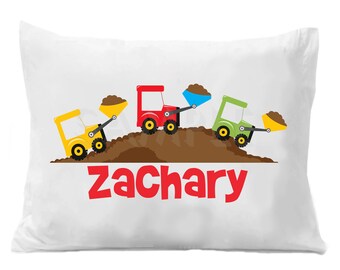 Bulldozer Digger Personalized Pillow Case