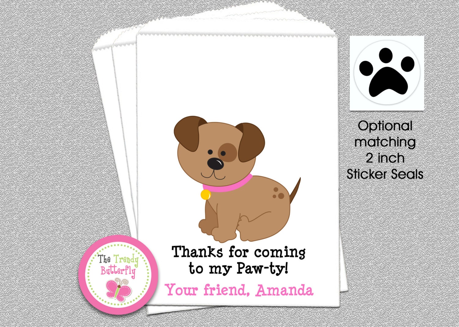 Puppy Favor Bag Puppy Dog Party Bags Goody Bags Party Etsy