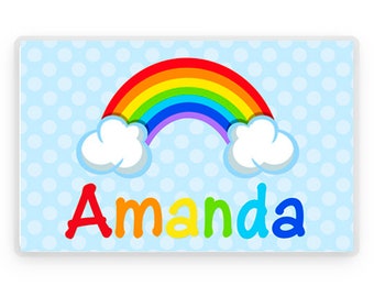 Personalized Placemat, Kids Placemat, Rainbow Placemat, Childs Placemat, Laminated Placemat, Personalized Gift, Kids Gift, Childrens Gift