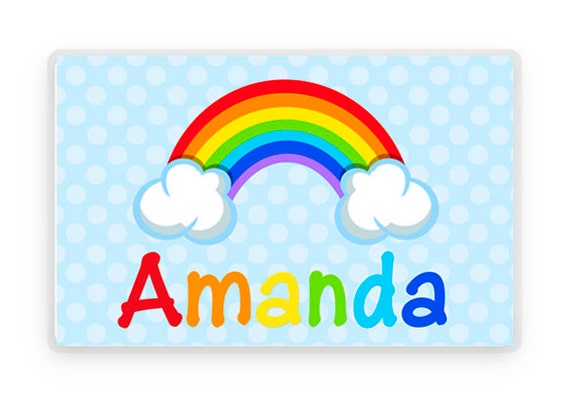 Personalized Placemat, Kids Placemat, Rainbow Placemat, Childs Placemat, Laminated Placemat, Personalized Gift, Kids Gift, Childrens Gift Il_570xn