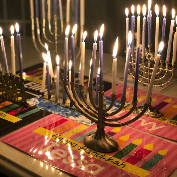 Hanukkah Menorah Placemat Menorah Placemat, Personalized Menorah