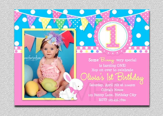 Easter Birthday Invitation , Easter Bunny Birthday Party Invitation Printable Il_570xn