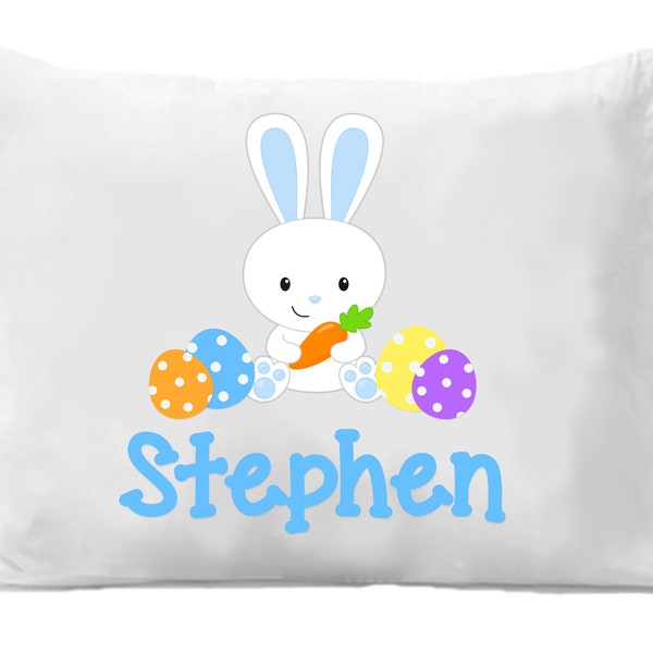 Easter Bunny,  Easter Pillowcase , Children's Personalized Pillow Case Boy or Girl, Gift for Easter Basket, Easter Egg Hunt,  Easter GIft