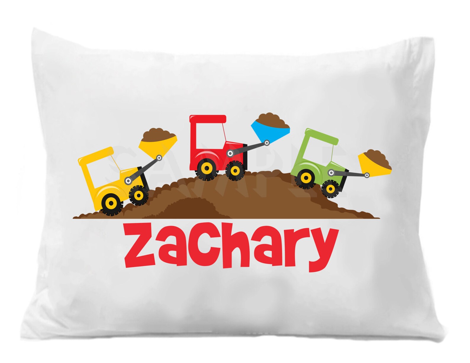 Dump Truck Pillow Case Personalized Dump Truck Pillowcase Etsy