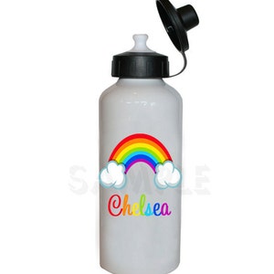 Rainbow Water Bottle Rainbow Personalized Water Bottle image 1