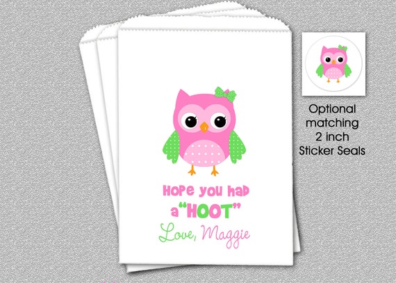 Owl Party Candy Bags, Goody Bags, Party Favor Bag, Owl Cookie Bags, Personalized Owl Party Favor Bags, Owl Gift Bags, Owl Birthday Party Il_570xn
